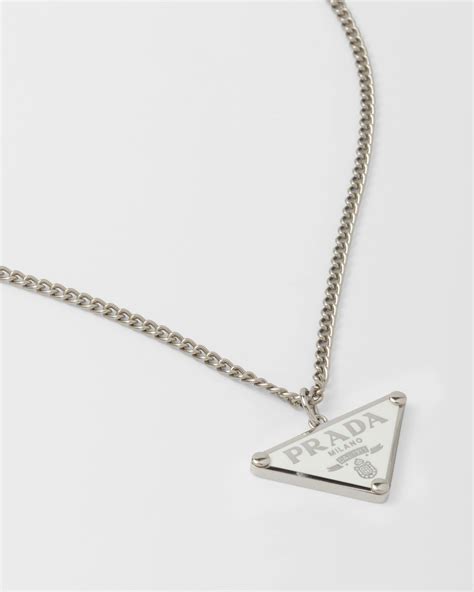 prada triangle logo bracelet|prada necklace triangle gold.